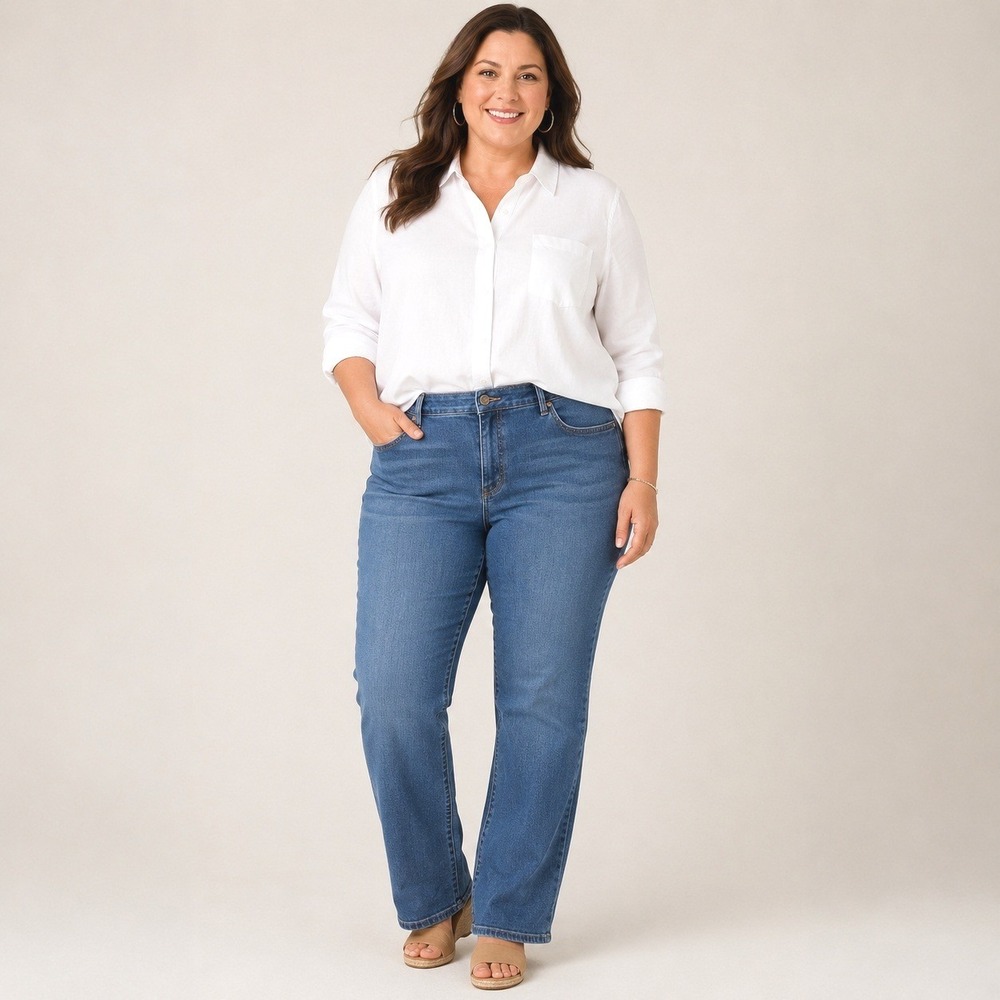 Lauren Ralph Lauren 18W Straight Leg Jeans Stretch Denim Classic Fit Plus Size